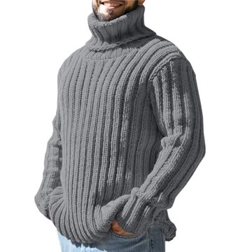 Turtleneck Sweater Men's Solid Color Slim Knitted