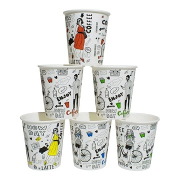 Kubek papierowy New Day 250ml - 100 szt., MIX 4 kolory