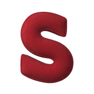 Велюровая подушка, буква S, 40см, БОЛЬШАЯ, красная