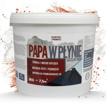 PAPA W PŁYNIE SZCZELNY DACH FOLIA DACHOWA W PŁYNIE HORTEN CEGLASTY 5 KG