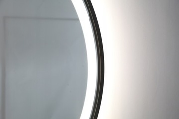 КРУГЛОЕ СВЕТОДИОДНОЕ ЗЕРКАЛО 70 СМ В ЧЕРНОЙ РАМКЕ ДЛЯ ВАННОЙ ЛОФТА