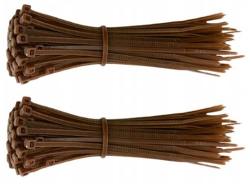 200x BRĄZOWE OPASKI ZACISKOWE TRYTYTKI OPASKI KABLOWE TRYTKI 2,5X100 mm