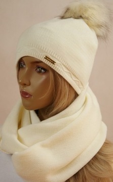 KOMPLET CZAPKA + KOMIN pompon # 12