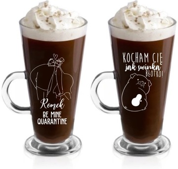 Szklanka latte z grawerem PREZENT kubki dla par