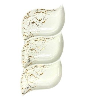 Półmisek trójdzielny dzielony porcelanowy Future Gold 36x17cm