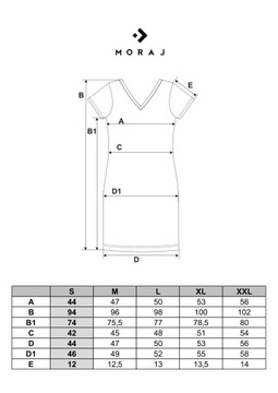 KOBIECA LETNIA SUKIENKA BAWEŁNIANA Z KRÓTKIM RĘKAWEM DRESOWA MORAJ R.XL