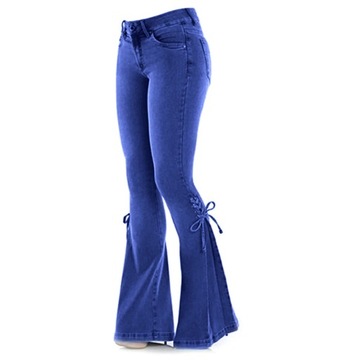 Sexy Mid Waisted Stretch Flared Pants Women Slim F