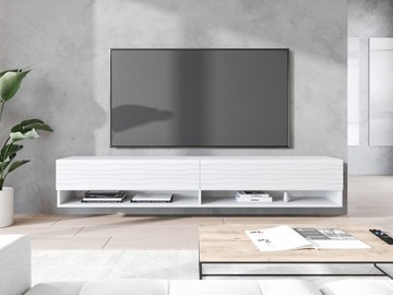LOWBOARD 180cm BIAŁA fala ETNA półka RTV stojąca wisząca