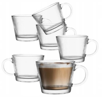 Szklanki do kawy latte kubki szklane Altom Design Selena 370 ml Zestaw 6szt