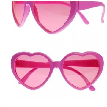 zakochane okulary SERDUSZKA serca RÓŻOWE na WALENTYNKI LOVE