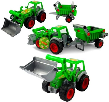 TRAKTOR ŁADOWARKA Z PRZYCZEPĄ FARMER TECHNIK WADER POLESIE