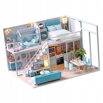 DIY Diorama Dollhouse Drewniane miniaturowe meble