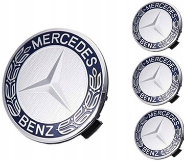MERCEDES DEKIELKI KAPSLE ZNACZKI DEKLE 75mm/70mm
