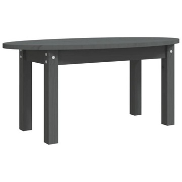 vidaXL Stolik kawowy, szary, 80x40x35 cm, lite drewno sosnowe