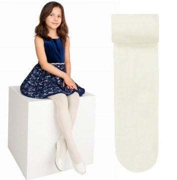 RAJSTOPY MICROFIBRA 40DEN GŁADKIE ecru kremowe NOVITI 116/122 Y700M