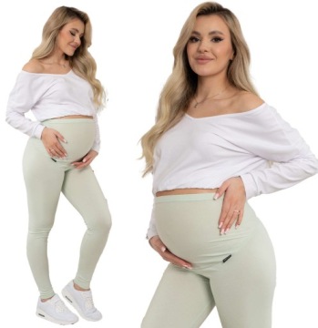 LEGGINSY CIĄŻOWE BAWEŁNIANE DŁUGIE GETRY PANEL LEGINSY M