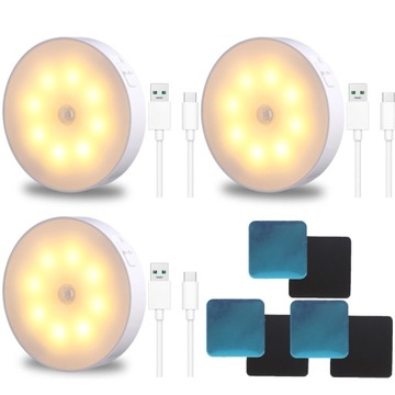 БЕСПРОВОДНОЙ НОЧНИК USB LED ЛАМПА С ДАТЧИКОМ ДВИЖЕНИЯ + МАГНИТ 3шт.