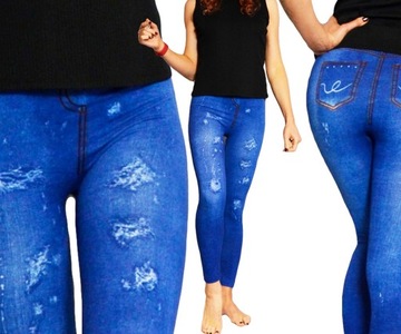 Legginsy DAMSKIE Getry Spodnie Leginsy MODNE Getry Jeans rozmiar L/XL