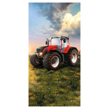 Ręcznik kąpielowy dla dzieci 70x140 Traktor Red
