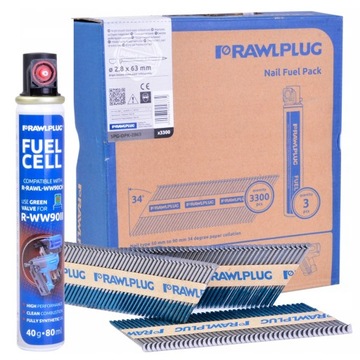 RAWLPLUG GWOŹDZIE DO DREWNA 2,8X63MM WW90CH + GAZ