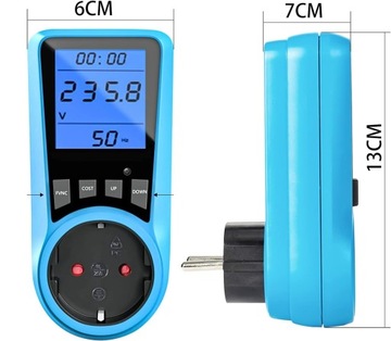 MIERNIK ZUŻYCIA ENERGII 16A LCD max 3680 W 7 trybów monitorowania