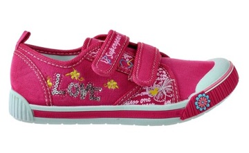 TENISÓWKI BUTY SPORTOWE NA RZEP FUKSJA DZIECIĘCE 6254 roz. 26