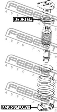 FEBEST BZB-212F LOŽISKO VÁLCOVÉ DRŽÁKY TLUMIČE