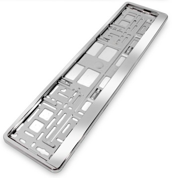 CHROMOWANA RAMKA REJESTRACYJNA POD TABLICE REJESTRACYJNA CHROM METALIK PL