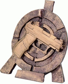 Statuetka strzelectwo pistolet RTY2065 + tabliczka