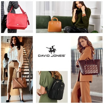 David Jones torebka damska listonoszka crossbody na szerokim pasku