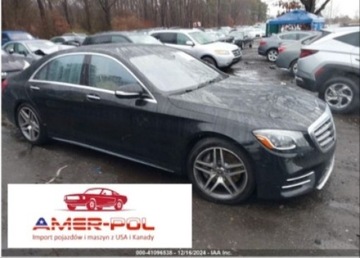 Mercedes Klasa S W222 2019 Mercedes-Benz Klasa S 2019 MERCEDES-BENZ S 560 4MATIC 4.0 Benzyna 463KM