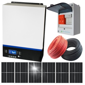 Zestaw solarny hybrydowy 3000W fotowoltaiczny OffGrid 10xPV 4kW ESB6 na 3kW