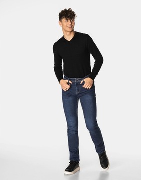 Spodnie Jeansowe Męskie Granatowe Texasy Dżinsy BIG MORE JEANS N57 W33 L32