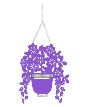 2а Гирлянда БОЛЬШОЙ ЦВЕТОЧНЫЙ ГОРШОК цветы ажурное украшение ЦВЕТ