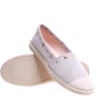 Lekkie damskie balerinki baleriny szare espadryle 15636 40