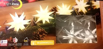 КРАСИВЫЕ 10шт ЗВЕЗДЫ IP44 КРАСНЫЙ ТАЙМЕР 7,5м 12СМ