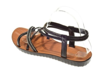 Плоские сандалии с резинкой FY6602 Черный