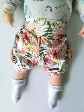KRÓTKIE SPODENKI NA LATO BLOOMERSY onesize M 86, 92, 98, 104 kwiaty