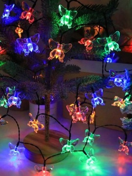 СОЛНЕЧНАЯ САДОВАЯ ЛАМПА БАБОЧКА 20 СВЕТОДИОДНАЯ БАБОЧКА ПОДВЕСНАЯ ОТДЕЛКА ТЕРРАСЫ