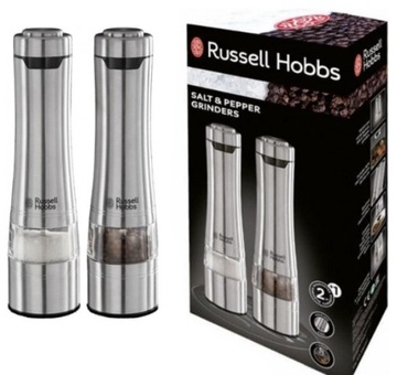 MŁYNEK DO SOLI I PIEPRZU RUSSELL HOBBS W ZESTAWIE 2 SZTUKI Z REGULACJĄ MOC