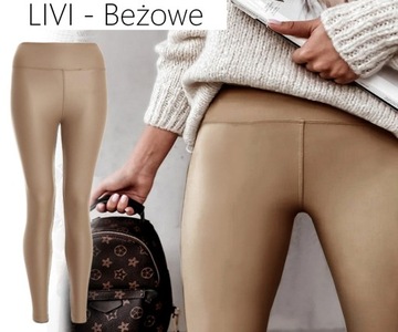 LEGGINSY SKÓRZANE MODELUJĄCE WYSOKI STAN slim M/L