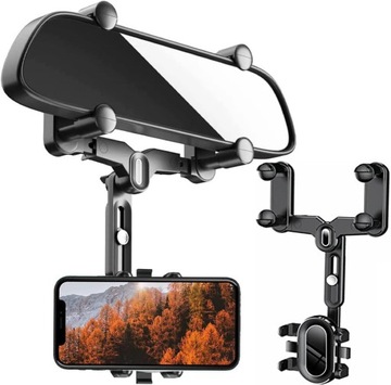 UCHWYT NA TELEFON DO LUSTERKA WSTECZNEGO SAMOCHODU SAMOCHODOWY AUTA