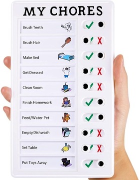 MY CHORES MOJE OBOWIĄZKI SUWAK DESIGN TABLICA MEMO