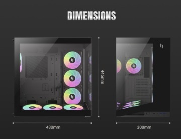 Корпус для игр ATX Mid Tower GameMax NEX C56 Черный 7x вентиляторов ARGB RTX 4090 5090