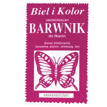 Barwnik do tkanin farba z motylem AMARANT FUKSJA