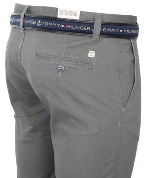 SPODNIE MATERIAŁOWE CHINOSY SZARE PROSTE W31