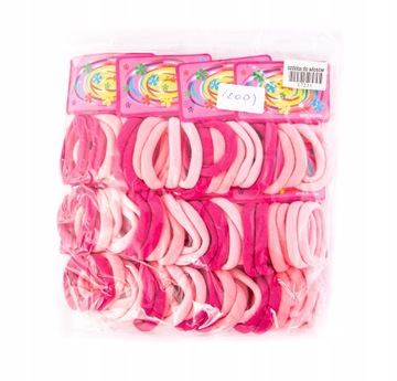RÓŻOWE GUMKI DO WŁOSÓW ZESTAW 72SZT