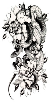 Tatuaże realistyczne tymczasowe zmywalne kwiat wąż