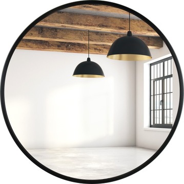 LUSTRO OKRĄGŁE CZARNE LOFT 100 CM