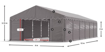 Namiot Warsztatowy 4x12m Magazynowy DAS 240 SP